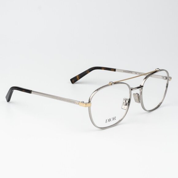 Dior Women Eyeglasses Matte Silver Gold Round CD DIAMONDO R2U F200 BRAND NEW - Picture 4 of 10